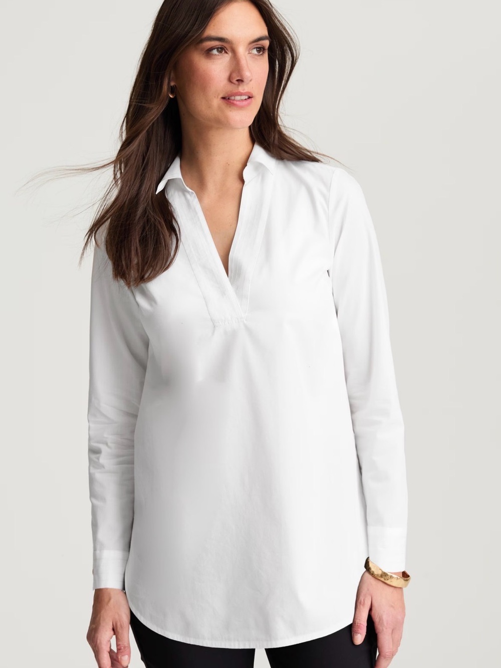 J. Jill White Long-Sleeve Popover Tunic